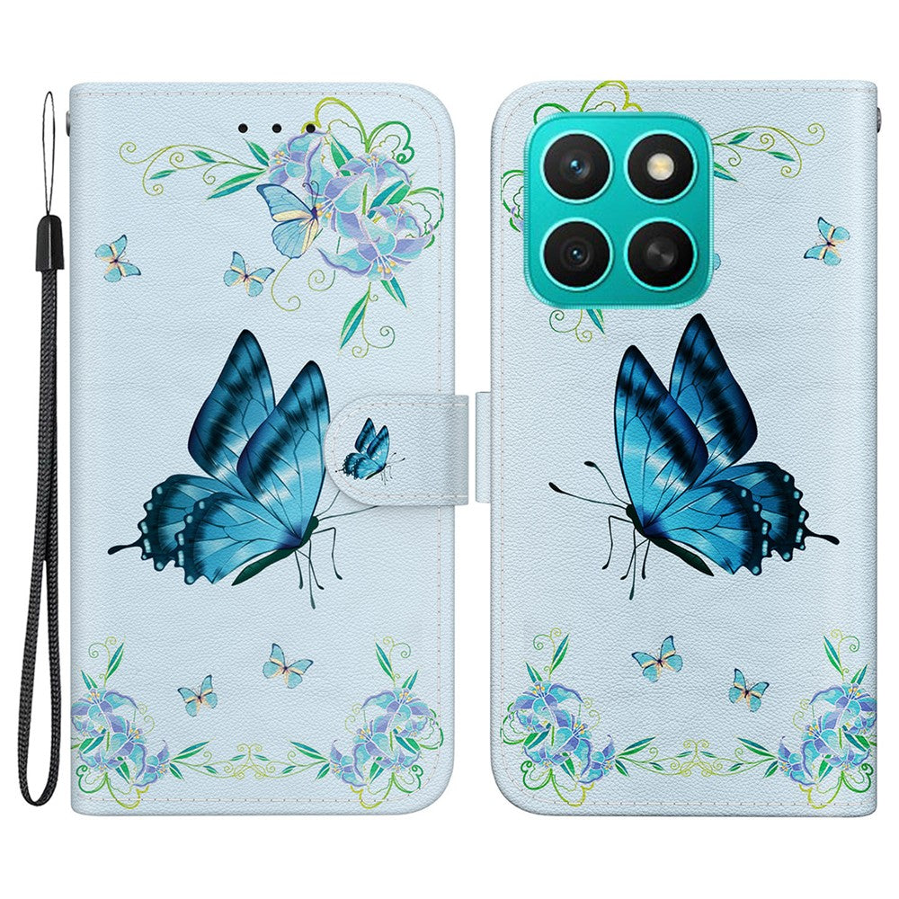 For Honor X8c 4G Wallet Phone Case Anti-Drop Leather Flip Cover Pattern Printing