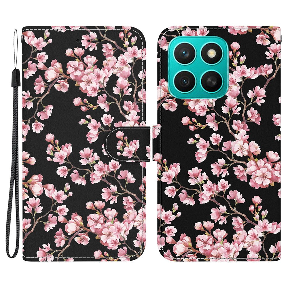For Honor X8c 4G Wallet Phone Case Anti-Drop Leather Flip Cover Pattern Printing