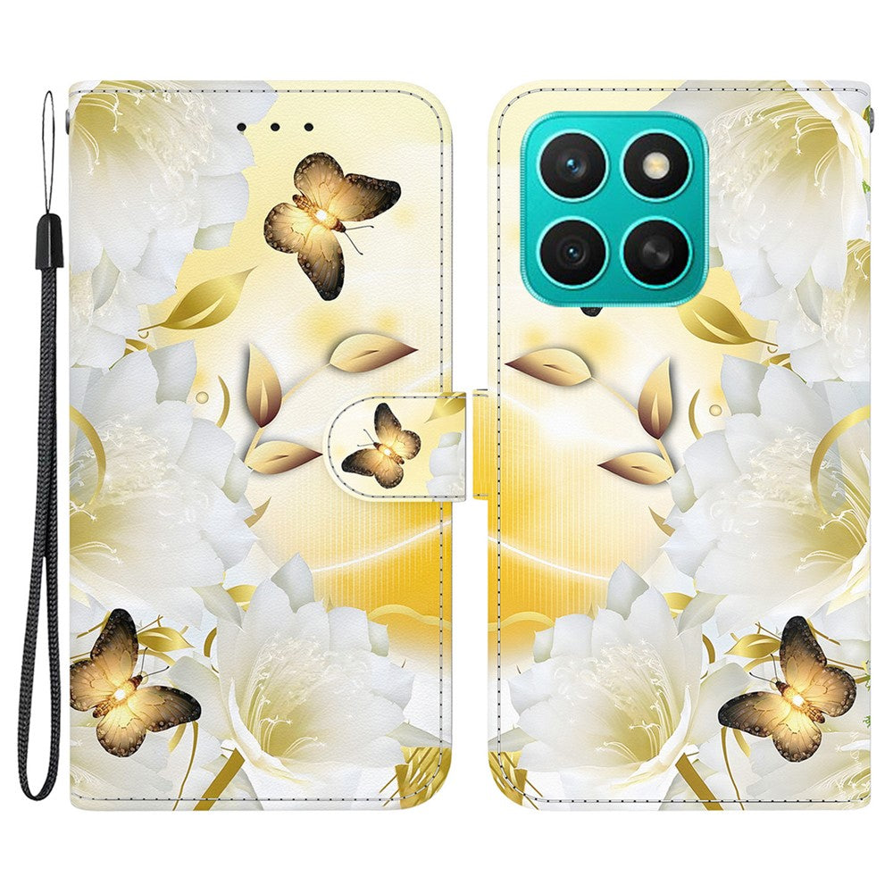 For Honor X8c 4G Wallet Phone Case Anti-Drop Leather Flip Cover Pattern Printing