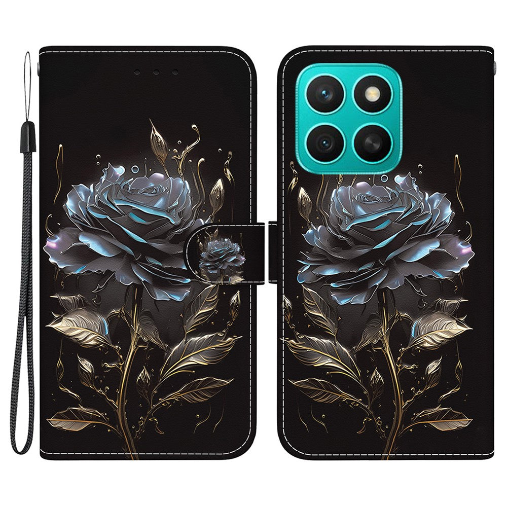 For Honor X8c 4G Wallet Phone Case Anti-Drop Leather Flip Cover Pattern Printing