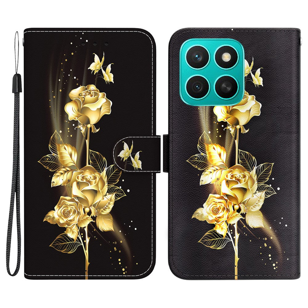 For Honor X8c 4G Wallet Phone Case Anti-Drop Leather Flip Cover Pattern Printing