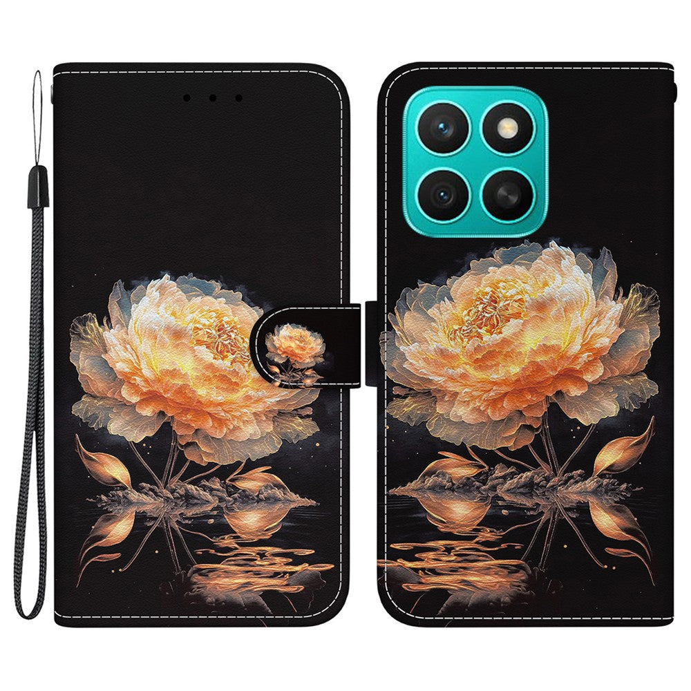 For Honor X8c 4G Wallet Phone Case Anti-Drop Leather Flip Cover Pattern Printing