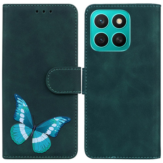 Honor X8c 4G Handyhülle – Standhülle aus PU-Leder mit Schmetterlingsdruck