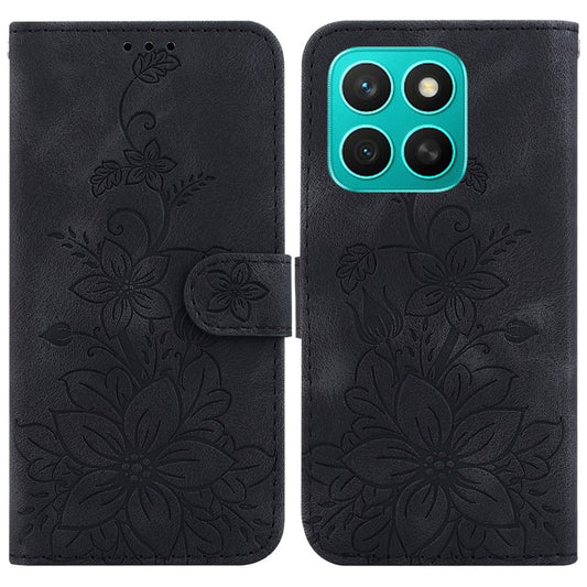 Honor X8c 4G Handyhülle – Lily Flower Imprint Leder- mit Ständer