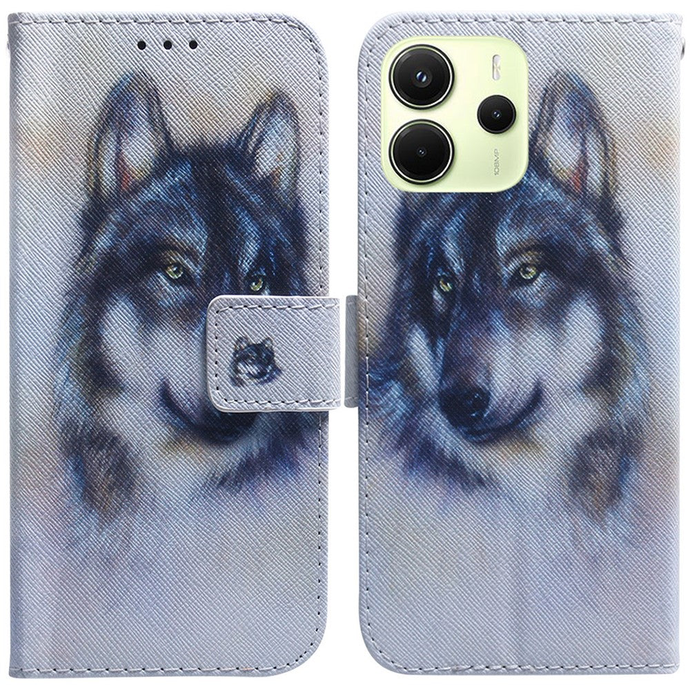 For Xiaomi Redmi Note 14 4G (164.84mm) Wallet Case Pattern Print Leather Phone Cover