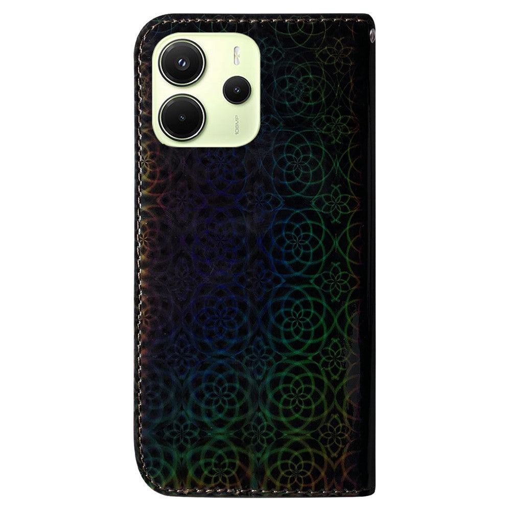 For Xiaomi Redmi Note 14 4G (164.84mm) Stand Case Dazzling Flower Leather Phone Cover
