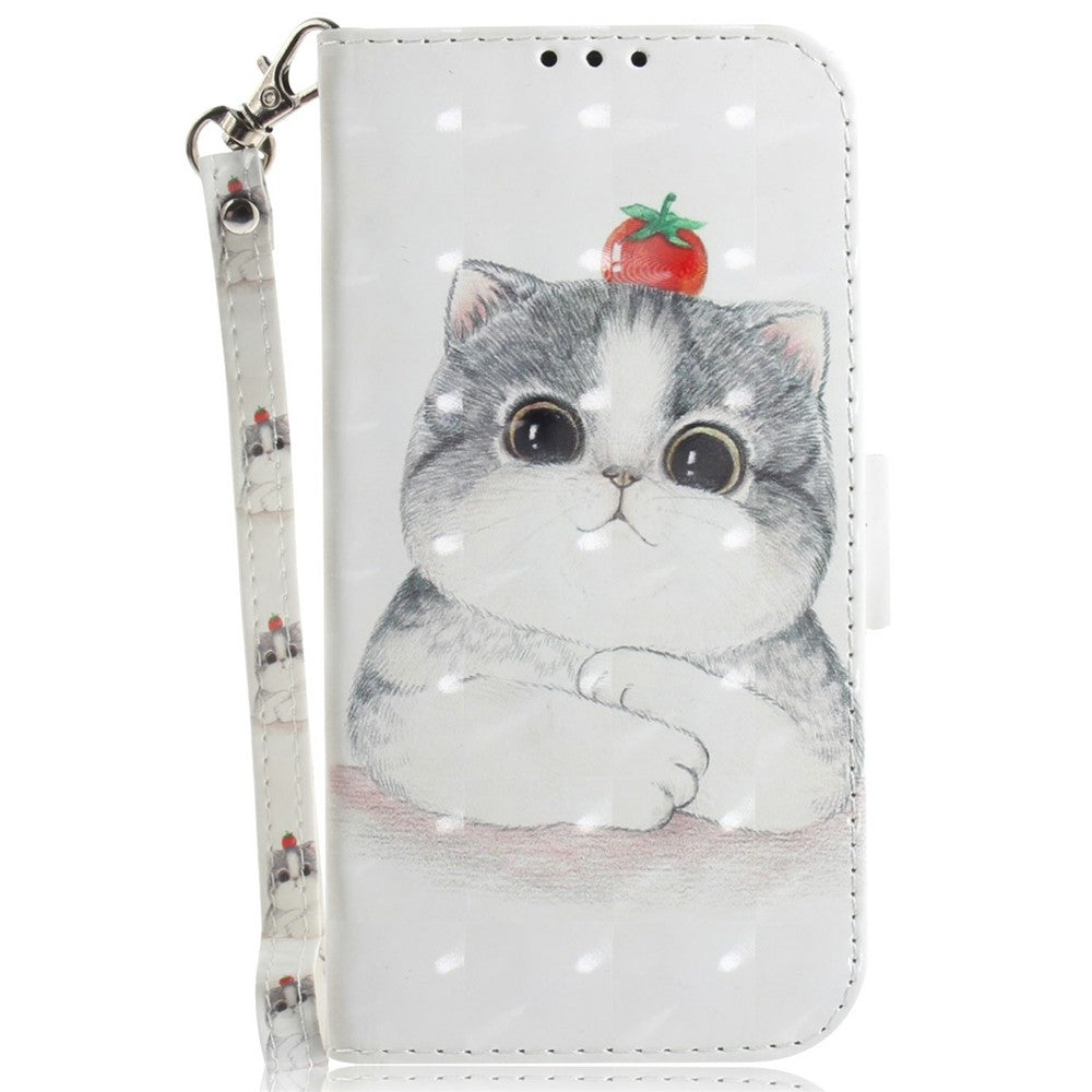 For Xiaomi Redmi Note 14 4G (164.84mm) Case Pattern Printing Leather Wallet Phone Cover with Wrist Strap