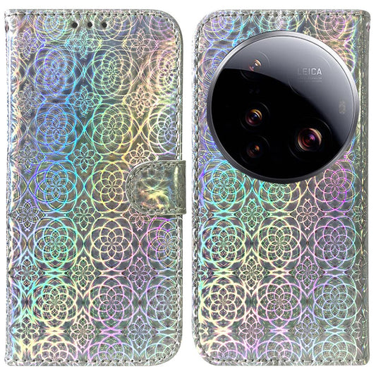 Xiaomi 15 Ultra Handyhülle – Standfunktion- schillernde Blumen-Leder