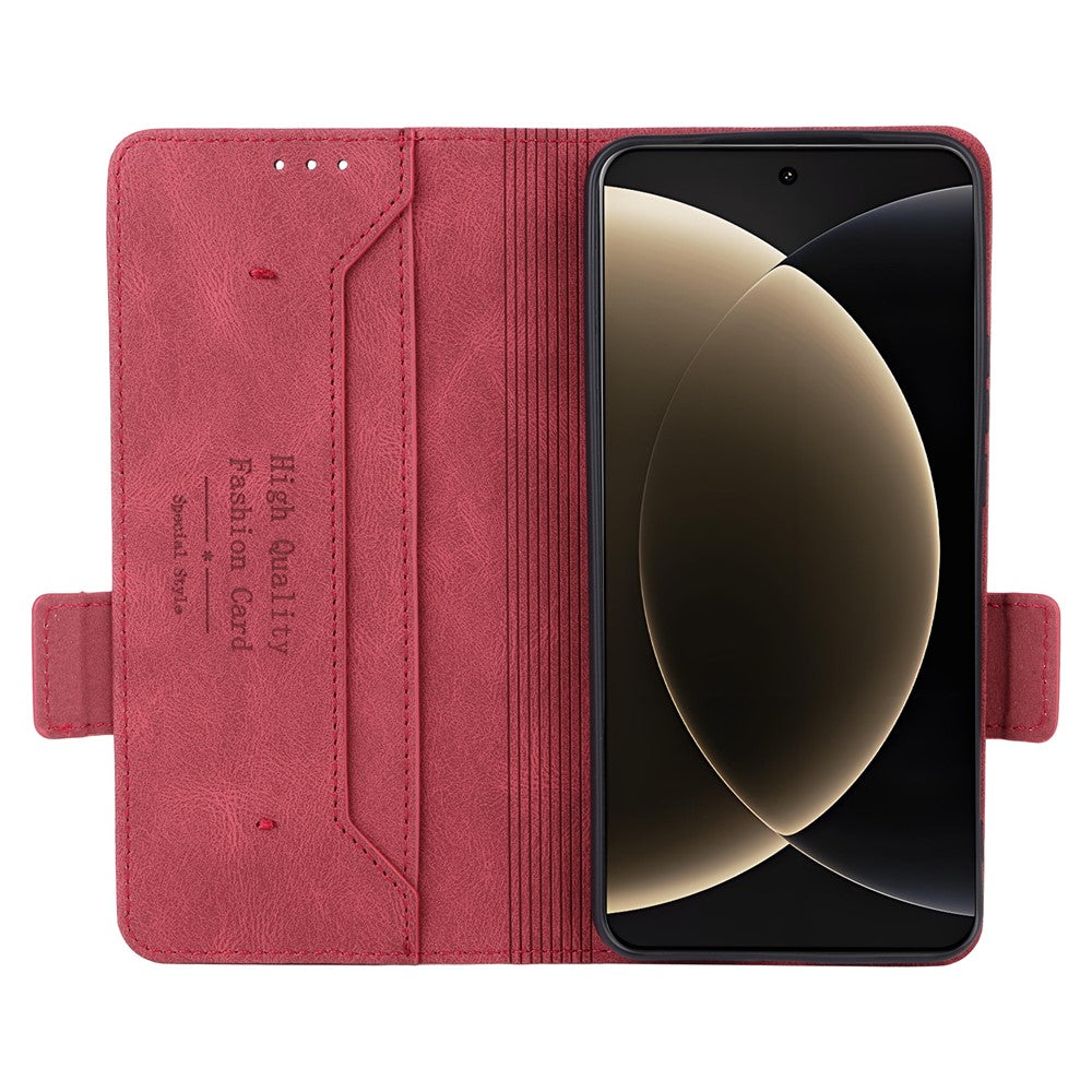 For Xiaomi 15 Ultra Case Leather Wallet Flip Phone Cover with Hardware Decor