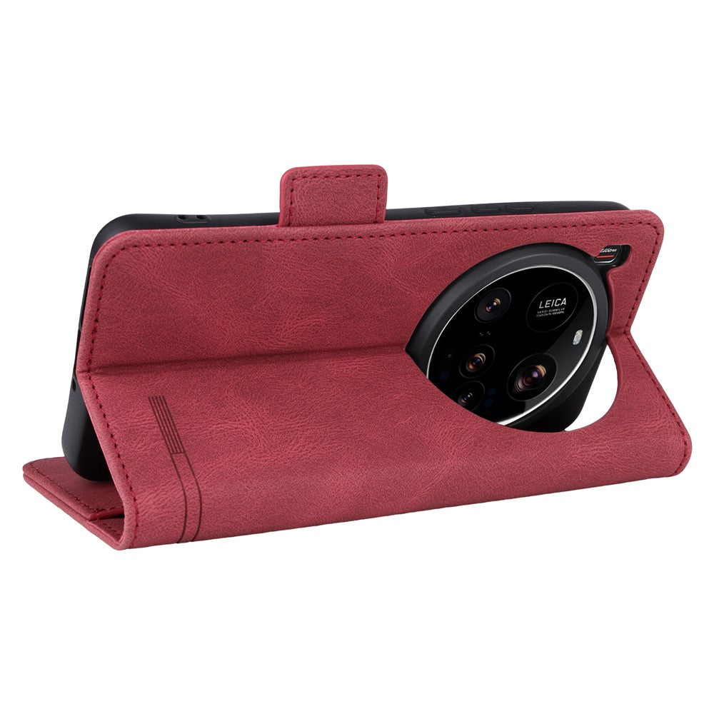 For Xiaomi 15 Ultra Case Leather Wallet Flip Phone Cover with Hardware Decor
