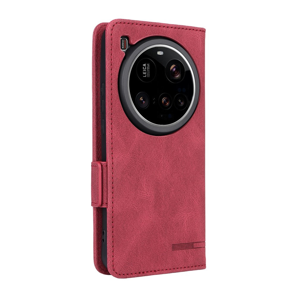 For Xiaomi 15 Ultra Case Leather Wallet Flip Phone Cover with Hardware Decor