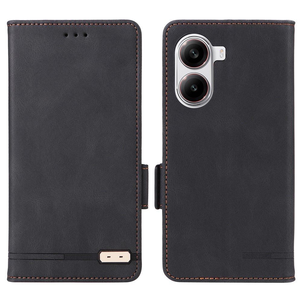 For Xiaomi Poco X7 Pro 5G  /  Redmi Turbo 4 5G Case Leather Wallet Flip Phone Cover with Hardware Decor