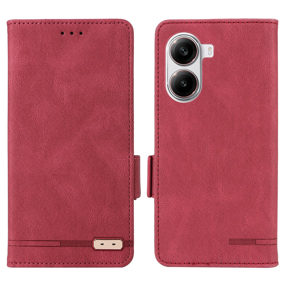 For Xiaomi Poco X7 Pro 5G  /  Redmi Turbo 4 5G Case Leather Wallet Flip Phone Cover with Hardware Decor