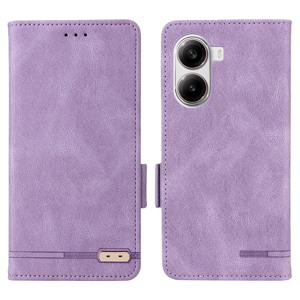 For Xiaomi Poco X7 Pro 5G  /  Redmi Turbo 4 5G Case Leather Wallet Flip Phone Cover with Hardware Decor