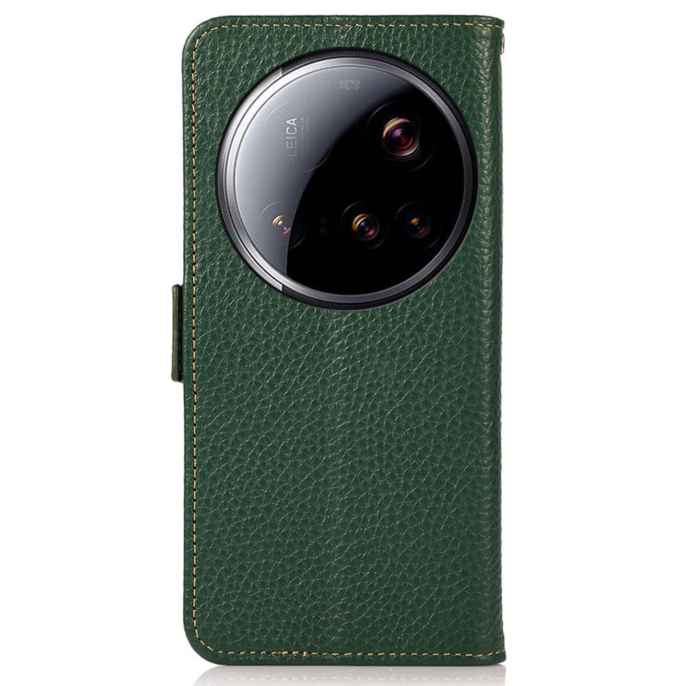 KHAZNEH for Xiaomi 15 Ultra Phone Case Genuine Cow Leather Cover RFID Blocking