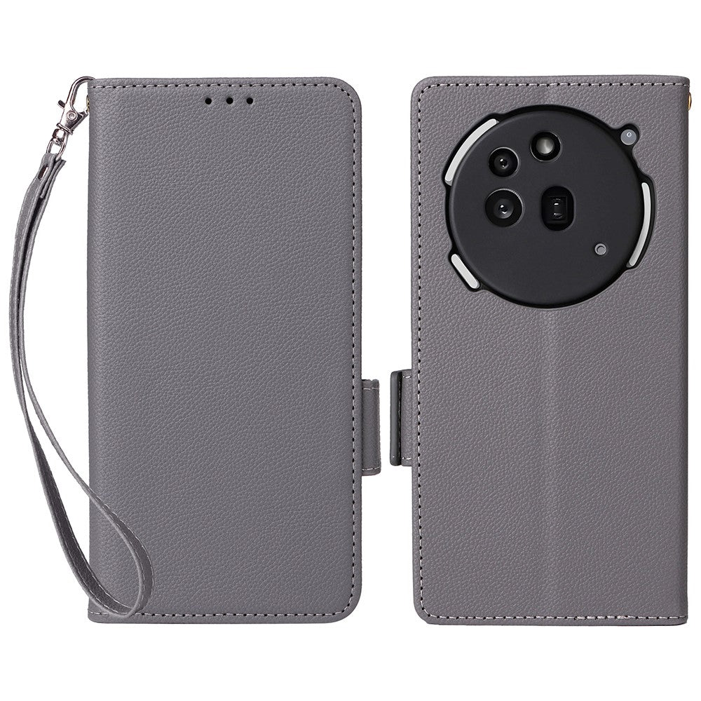 Nothing Phone (3a) Pro Wallet-Handyhülle – Aus PU-Leder & Litschi-Textur, mit Ständer & Tragegurt