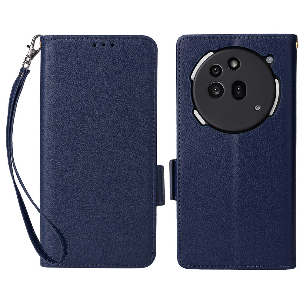 Nothing Phone (3a) Pro Wallet-Handyhülle – Aus PU-Leder & Litschi-Textur, mit Ständer & Tragegurt
