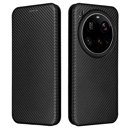 Xiaomi 15 Ultra Handyhülle – aus sturzsicherem PU-Leder mit Kohlefaser-Textur