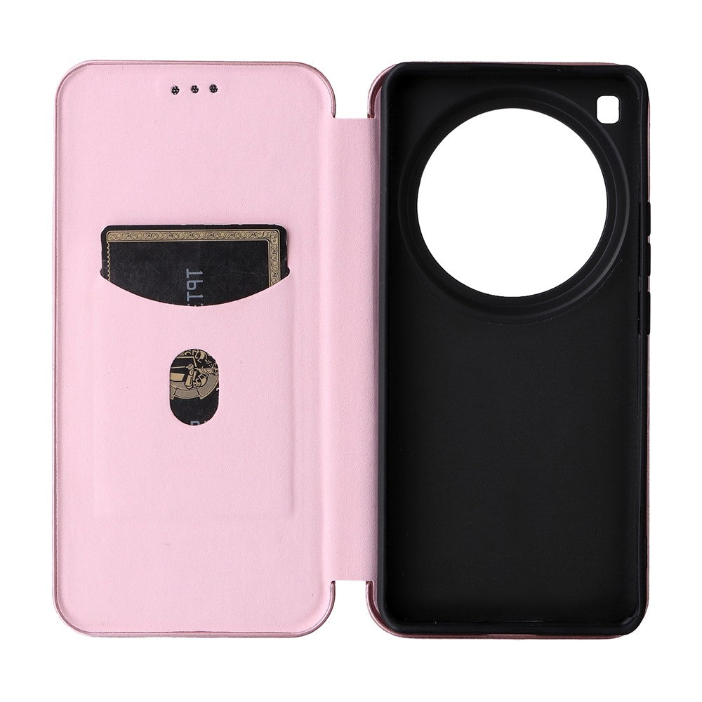 For Xiaomi 15 Ultra Case Carbon Fiber Texture Drop-Proof PU Leather Phone Cover