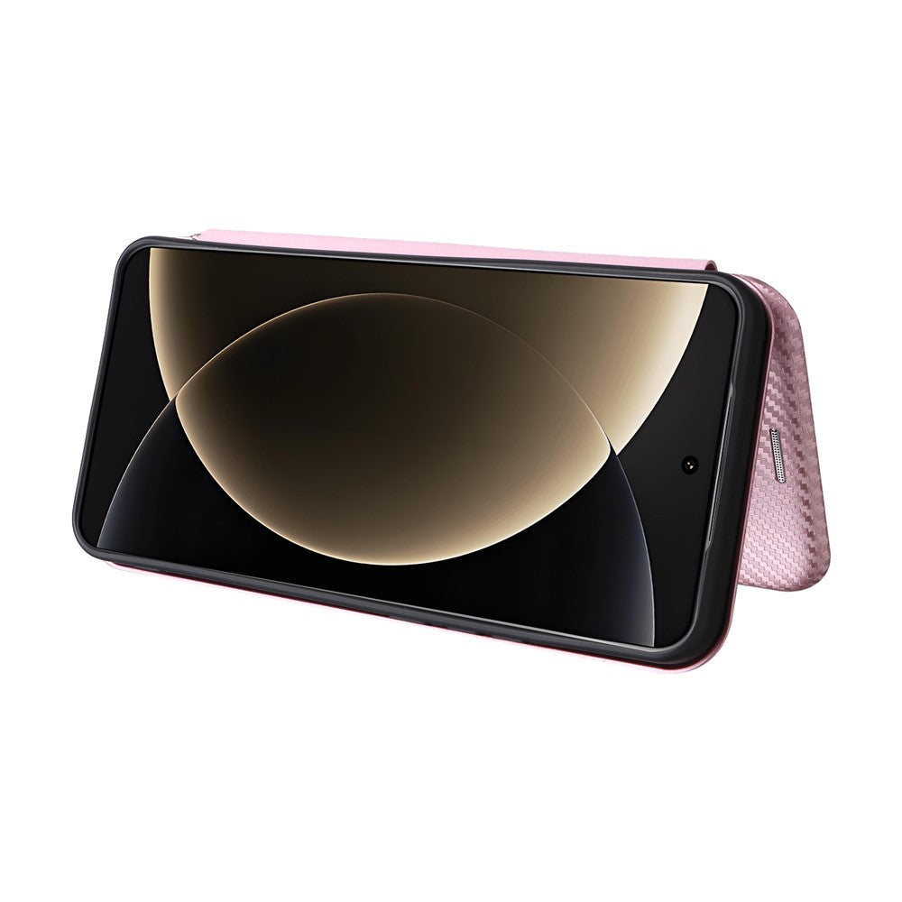 For Xiaomi 15 Ultra Case Carbon Fiber Texture Drop-Proof PU Leather Phone Cover