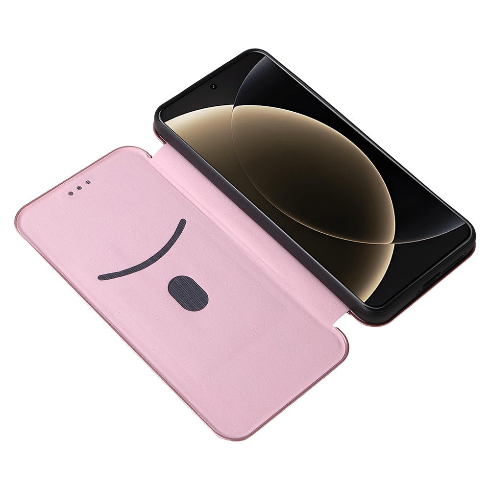 For Xiaomi 15 Ultra Case Carbon Fiber Texture Drop-Proof PU Leather Phone Cover