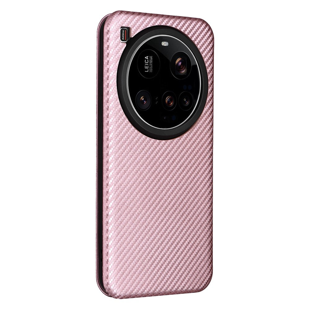 For Xiaomi 15 Ultra Case Carbon Fiber Texture Drop-Proof PU Leather Phone Cover