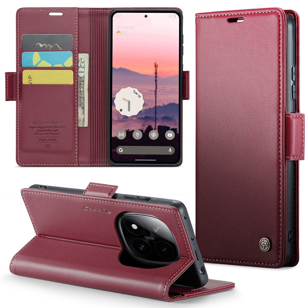 CASEME For Xiaomi Redmi Note 14 Pro 4G Case  023 Series RFID Blocking Leather Wallet Stand Phone Cover