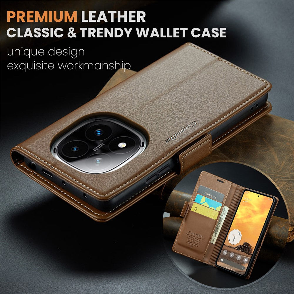 CASEME For Xiaomi Redmi Note 14 Pro 4G Case  023 Series RFID Blocking Leather Wallet Stand Phone Cover