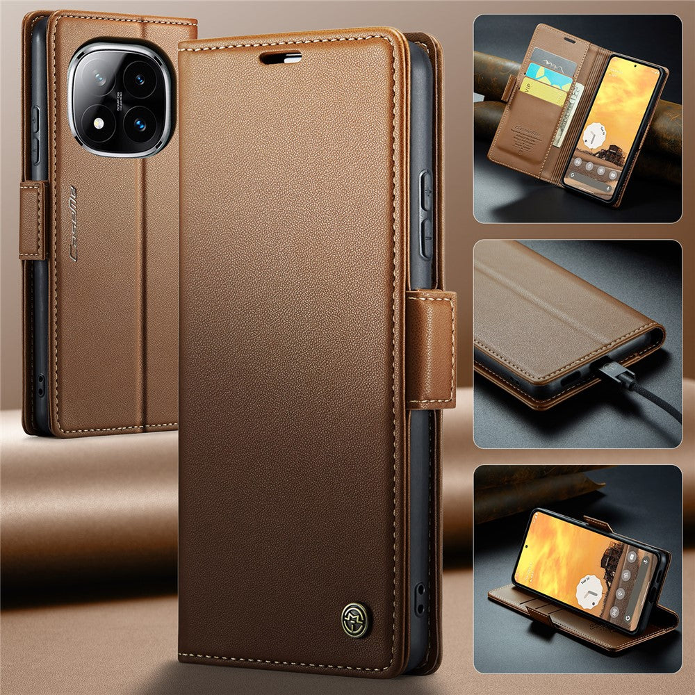 CASEME For Xiaomi Redmi Note 14 Pro 4G Case  023 Series RFID Blocking Leather Wallet Stand Phone Cover