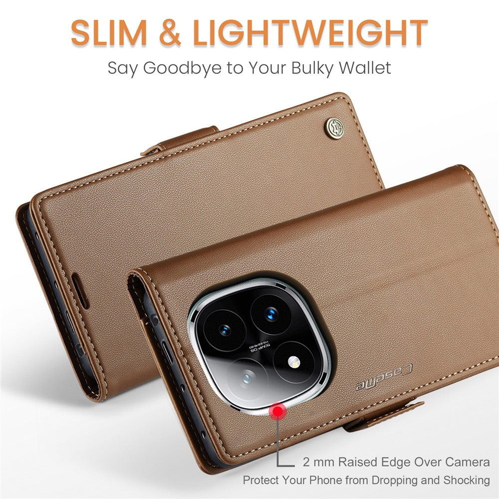 CASEME For Xiaomi Redmi Note 14 Pro 4G Case  023 Series RFID Blocking Leather Wallet Stand Phone Cover