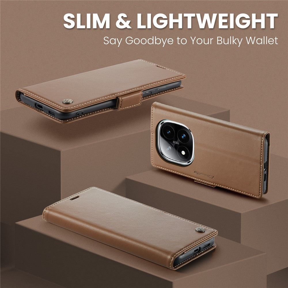 CASEME For Xiaomi Redmi Note 14 Pro 4G Case  023 Series RFID Blocking Leather Wallet Stand Phone Cover