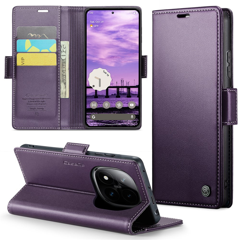 CASEME For Xiaomi Redmi Note 14 Pro 4G Case  023 Series RFID Blocking Leather Wallet Stand Phone Cover