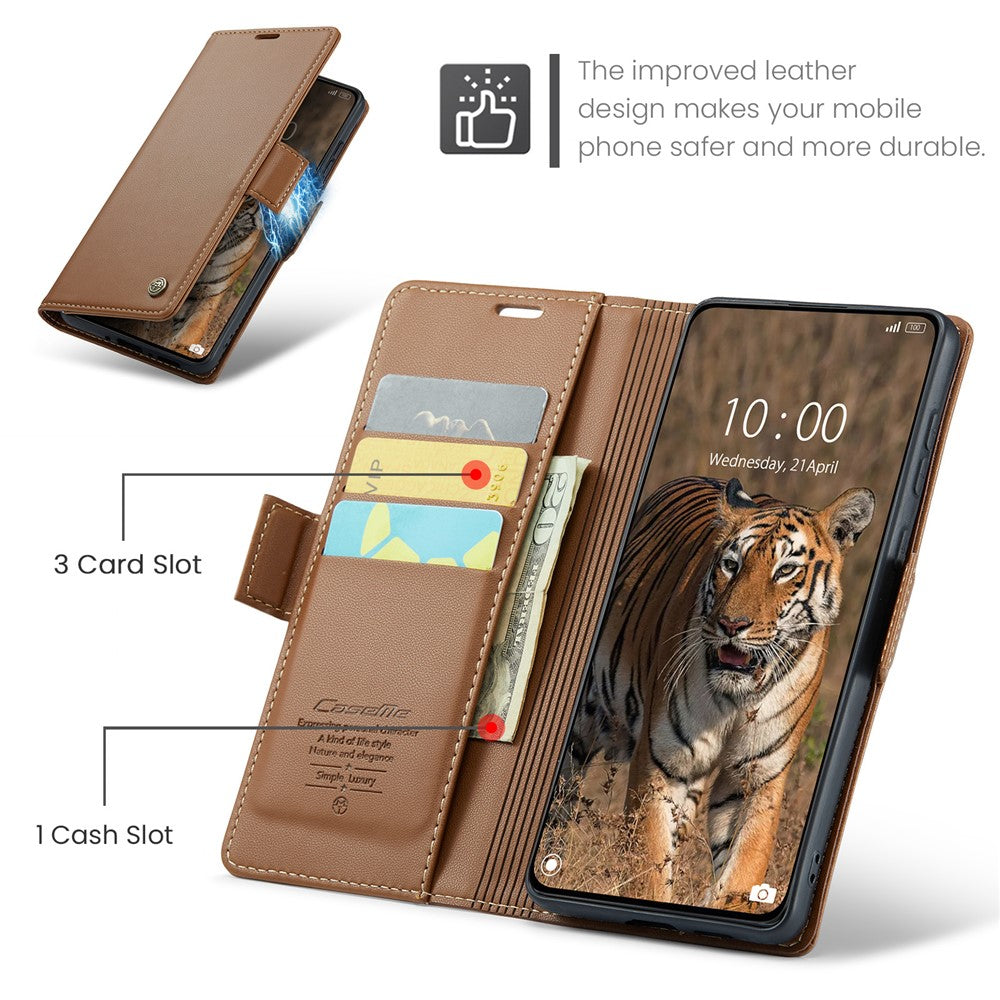 CASEME For Xiaomi Poco X7 Pro 5G Case  023 Series RFID Blocking Leather Wallet Stand Phone Cover