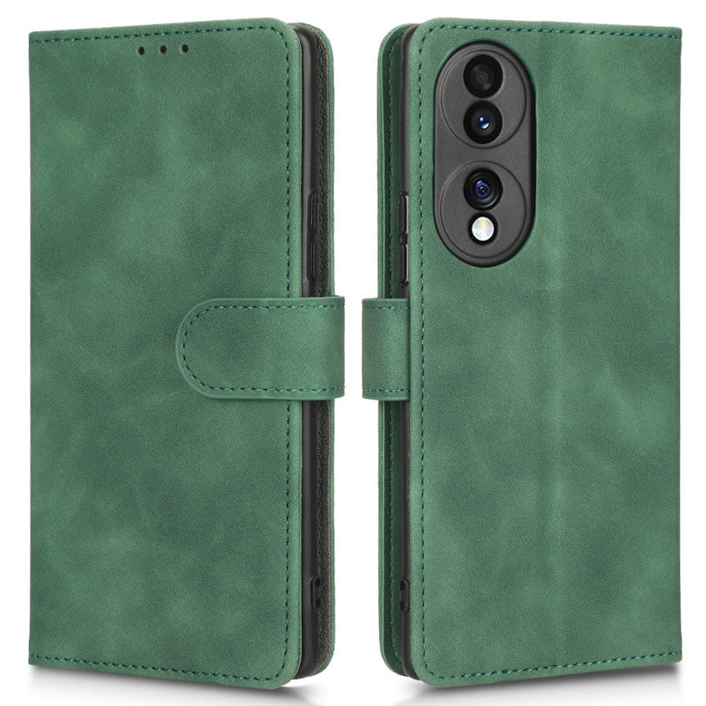 For Honor 70 5G Full Protection PU Leather Phone Case Skin-Touch Feeling Wallet Stand Phone Cover