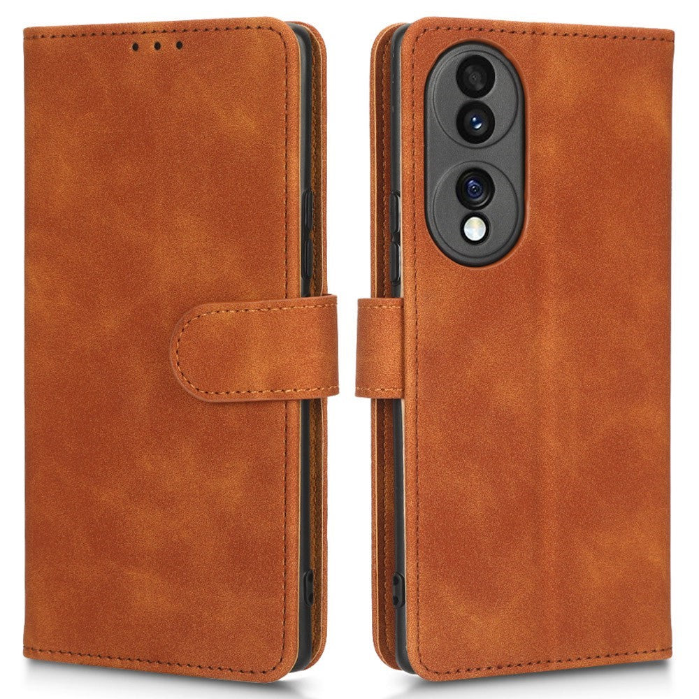For Honor 70 5G Full Protection PU Leather Phone Case Skin-Touch Feeling Wallet Stand Phone Cover