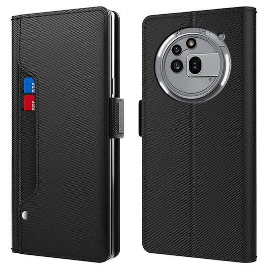 Nothing Phone (3a) Pro Wallet-Handyhülle – Aus PU-Leder mit Ständer, Kartenhalter & Spiegel