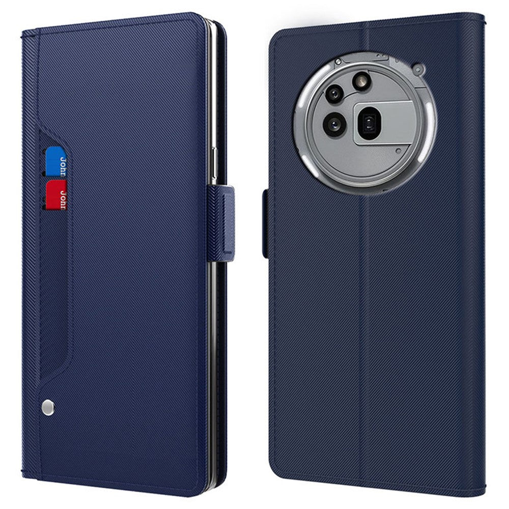 Nothing Phone (3a) Pro Wallet-Handyhülle – Aus PU-Leder mit Ständer, Kartenhalter & Spiegel