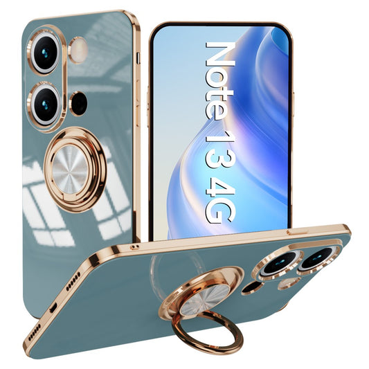 Xiaomi Redmi Note 13 4G Handyhülle – Präzise Aussparungen, 6D-Galvanik-TPU- mit Ringhalter