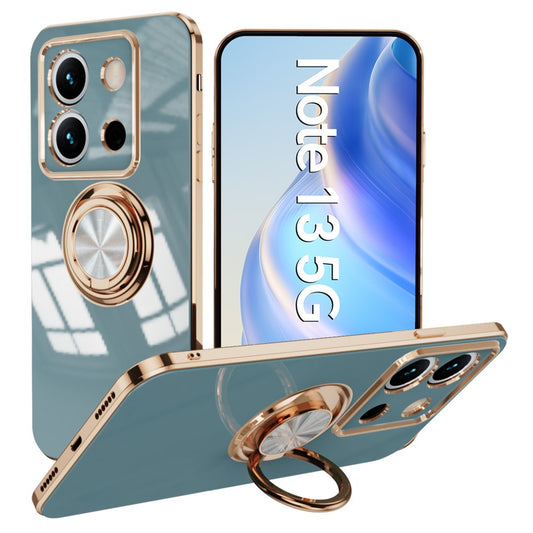 Xiaomi Redmi Note 13 5G Handyhülle – Präzise Aussparungen, 6D-Galvanik-TPU- mit Ringhalter