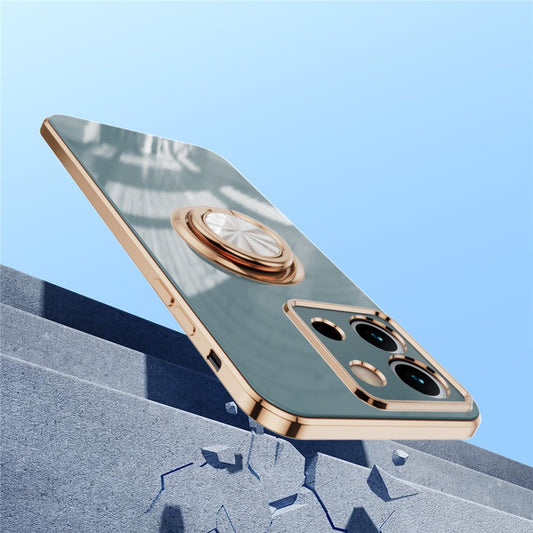 Xiaomi Redmi Note 13 5G Handyhülle – Präzise Aussparungen, 6D-Galvanik-TPU- mit Ringhalter