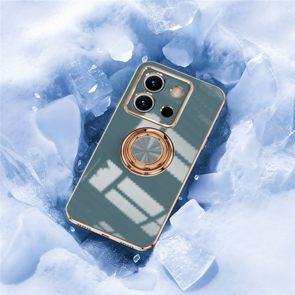 For Xiaomi Redmi Note 13 5G Case Precise Cutouts 6D Electroplating TPU Phone Cover with Ring Holder