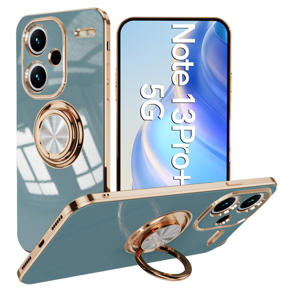 For Xiaomi Redmi Note 13 Pro+ 5G Case Precise Cutouts 6D Electroplating TPU Phone Cover with Ring Holder