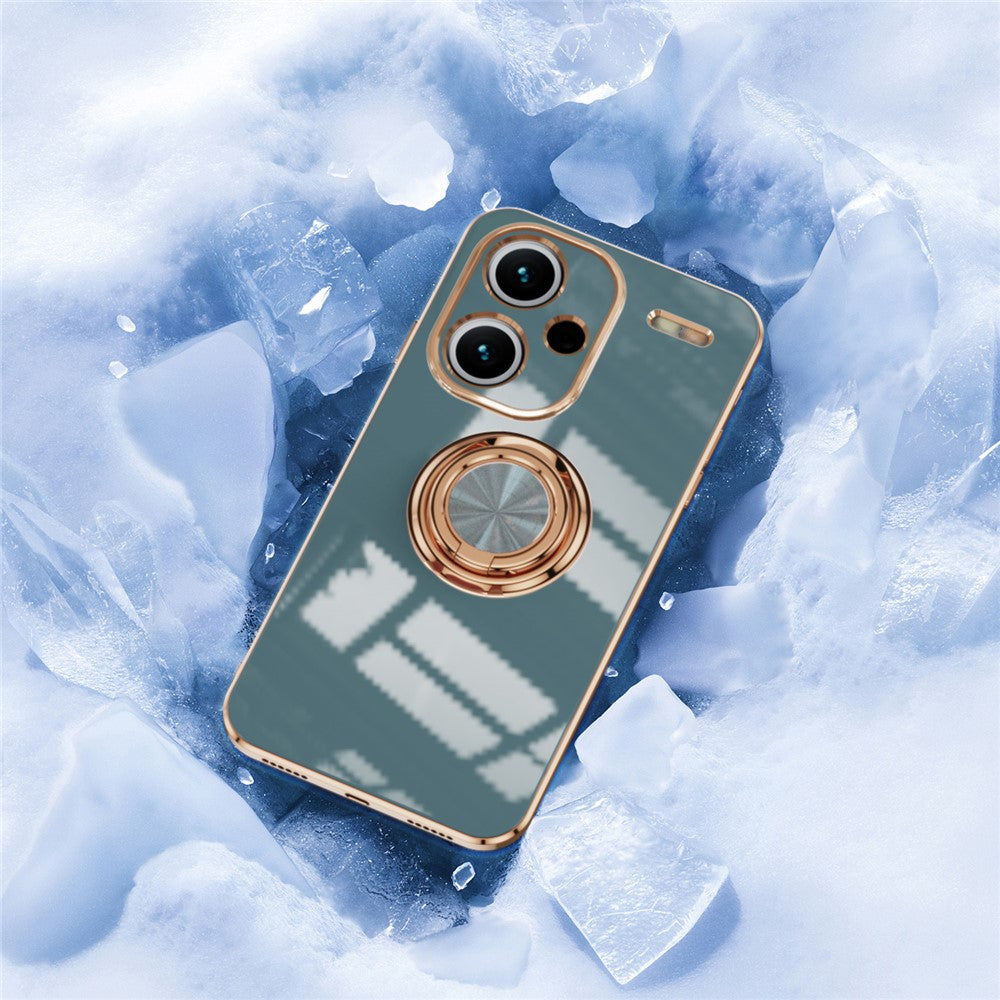 For Xiaomi Redmi Note 13 Pro+ 5G Case Precise Cutouts 6D Electroplating TPU Phone Cover with Ring Holder