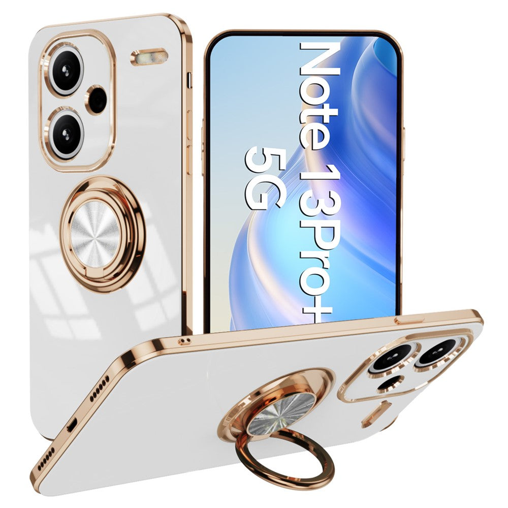 For Xiaomi Redmi Note 13 Pro+ 5G Case Precise Cutouts 6D Electroplating TPU Phone Cover with Ring Holder