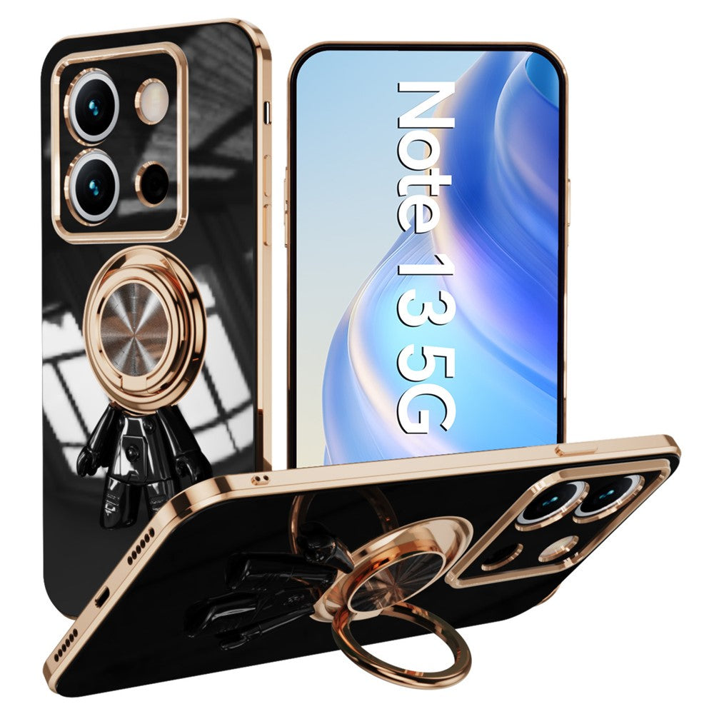 For Xiaomi Redmi Note 13 5G Case with Astronaut Ring Kickstand 6D Electroplating TPU Phone Cover