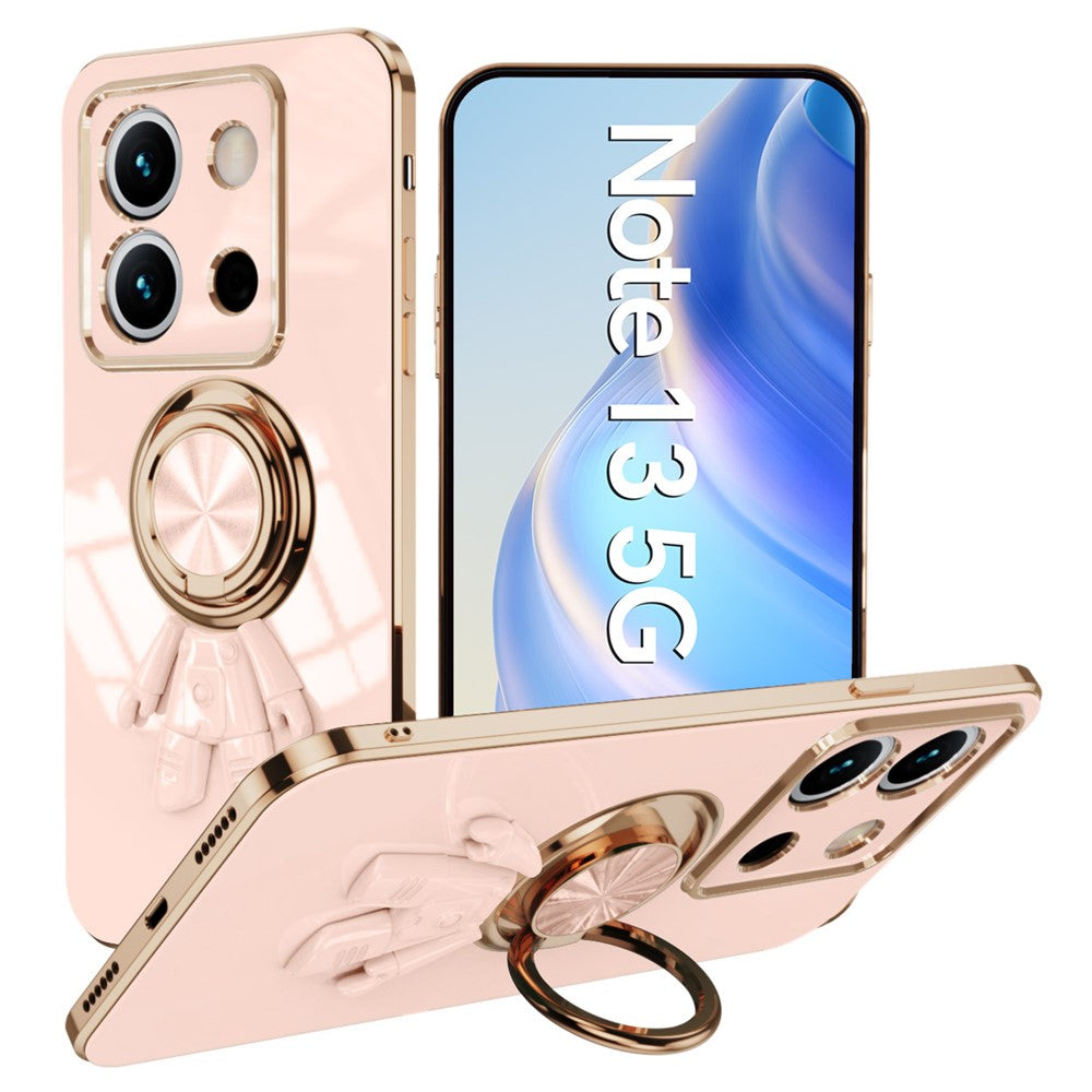 For Xiaomi Redmi Note 13 5G Case with Astronaut Ring Kickstand 6D Electroplating TPU Phone Cover