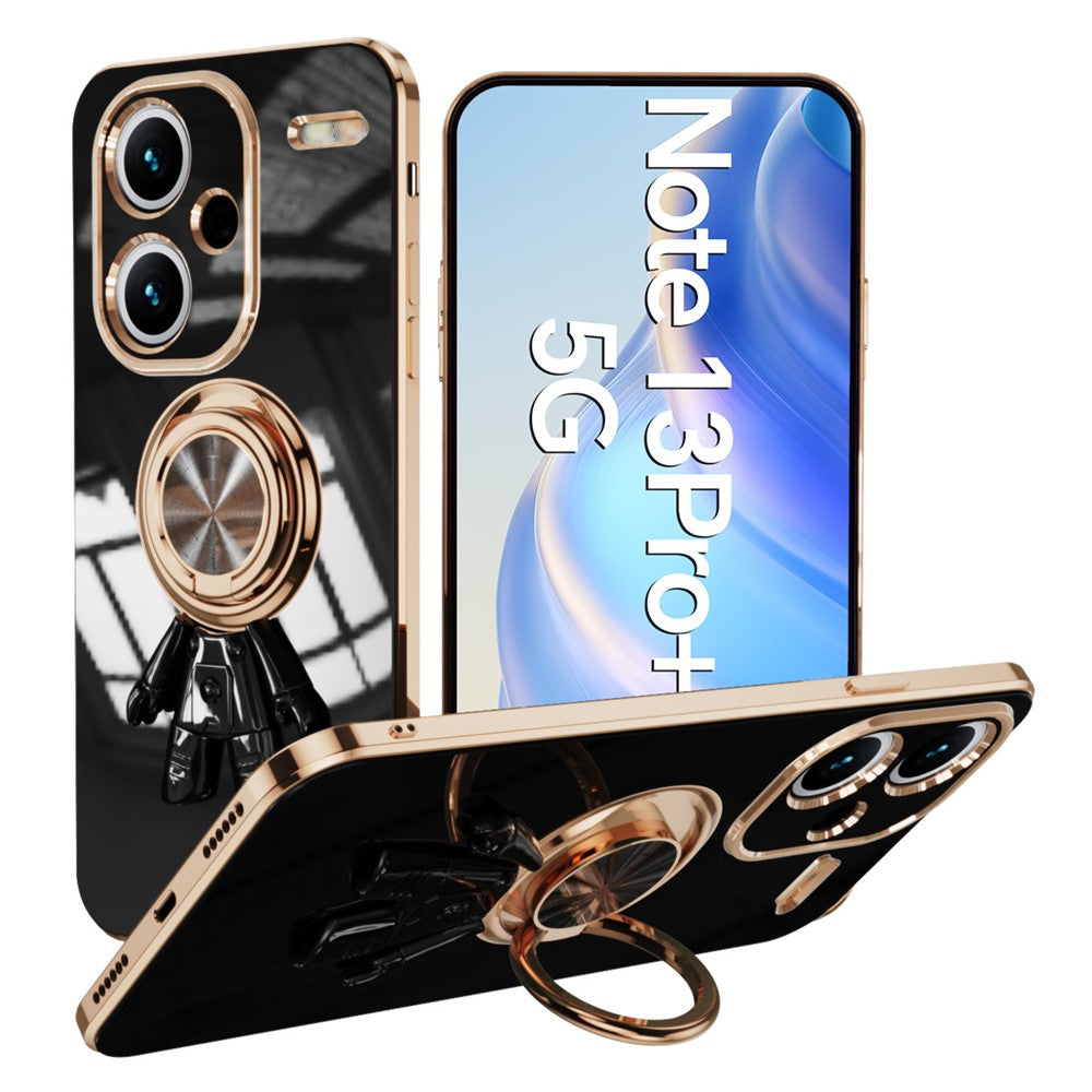 For Xiaomi Redmi Note 13 Pro+ 5G Case with Astronaut Ring Kickstand 6D Electroplating TPU Phone Cover