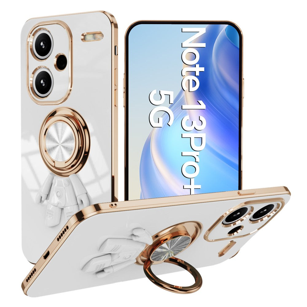 For Xiaomi Redmi Note 13 Pro+ 5G Case with Astronaut Ring Kickstand 6D Electroplating TPU Phone Cover