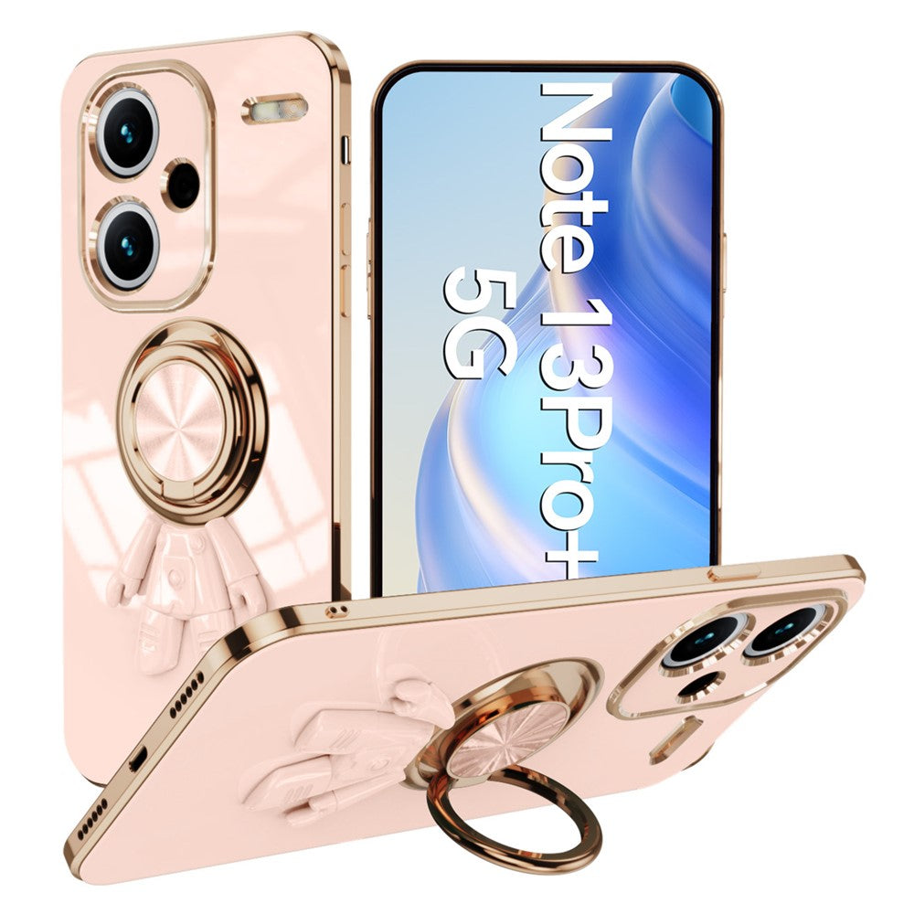 For Xiaomi Redmi Note 13 Pro+ 5G Case with Astronaut Ring Kickstand 6D Electroplating TPU Phone Cover