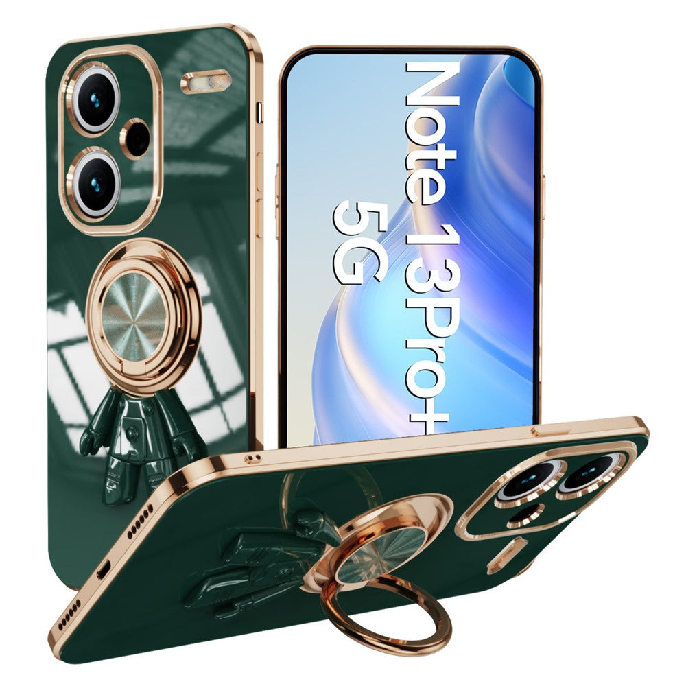 For Xiaomi Redmi Note 13 Pro+ 5G Case with Astronaut Ring Kickstand 6D Electroplating TPU Phone Cover